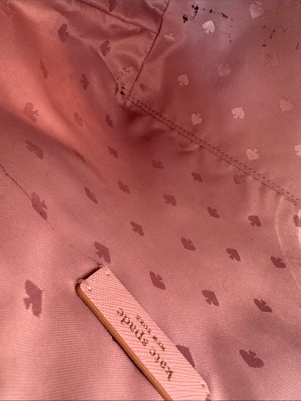 kate spade Gold Glitter Tote with Pink Handles